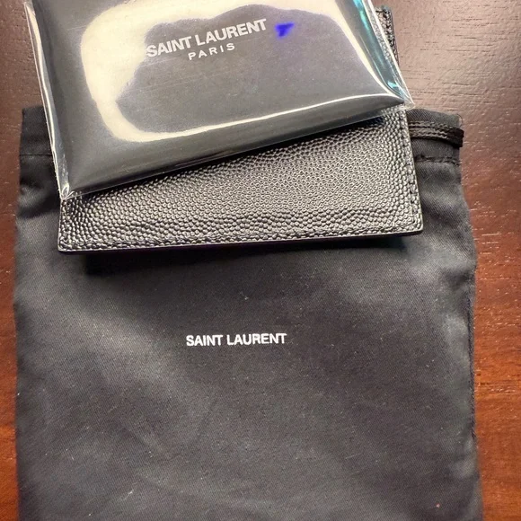 Saint Laurent Black Leather  Card Holder - Picture 7 of 7